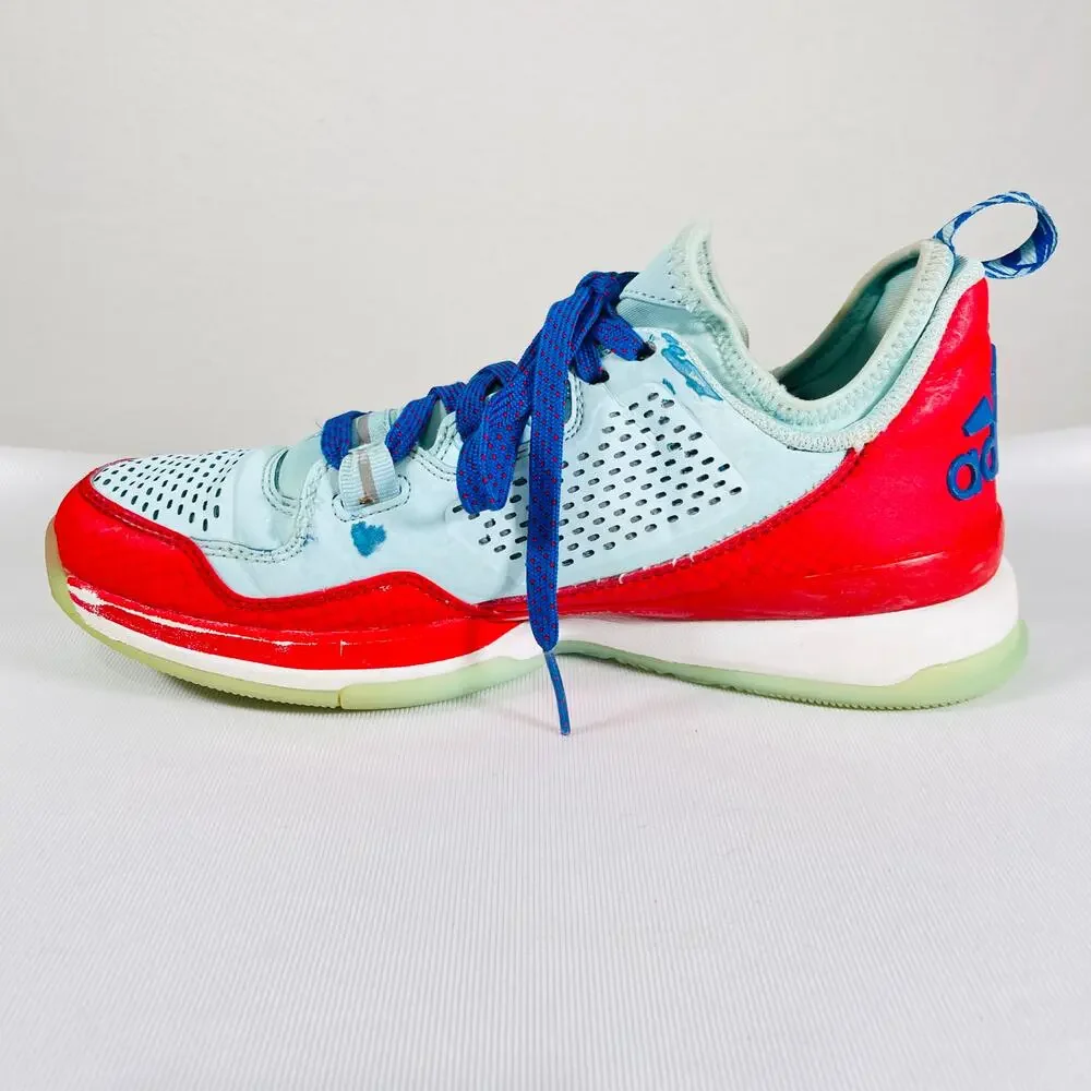 Adidas Mid Top Sneakers Mens 7.5 Red Blue Lillard Oakland Rebels Trainers Shoes
